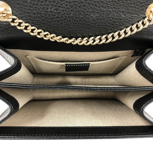Gucci Interlocking G Chain Shoulder Bag Leather Black - Picture 5 of 10